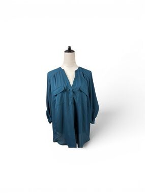 torrid Teal Harper Georgette Blouse size 2-2X/18-20